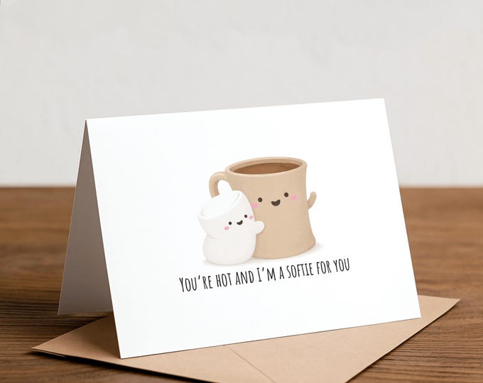 Hot Chocolate Marshmallow Anniversary Card - Handmade A2 Card