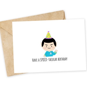 Tenha um aniversário espetacular para o SPOCK - Cartão de felicitações de Star Trek, Cartão, Cartão de aniversário engraçado, Spock, Star Trek, Vida longa e próspera, Zachary Quinto