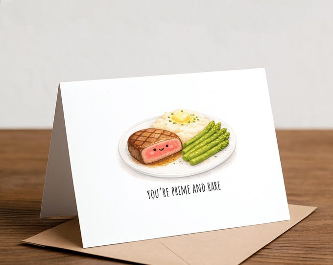 Funny Steak Pun Card: Rarest of All, Father's Day Birthday