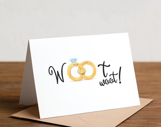 Woot Wedding Card - Punny Congrats, engagement
