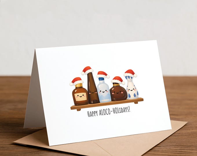 Boozy Christmas Card: Funny Alcohol Holiday Card