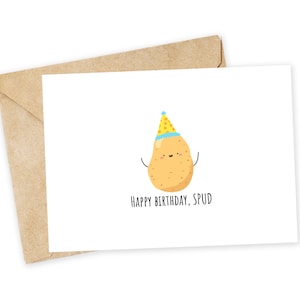 Gefeliciteerd met je verjaardag SPUD - Potato-wenskaart, grappige verjaardagskaart, Kanye West-verjaardagskaart, punny-wenskaart, spud, vriend, verjaardag