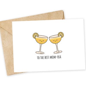 alla migliore mom-osa - Biglietto d'auguri per la festa della mamma, Biglietto per la festa della mamma, Festa della mamma, Bambino, Mamma, Per la mamma, momosa, mimosa, carino, kawaii
