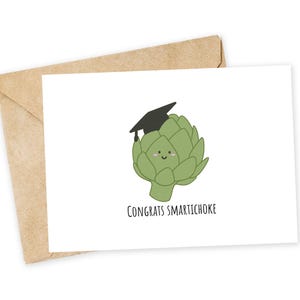¡Felicidades, Smartichoke! - Felicitaciones, Graduación, Amante de la comida, Juego de palabras, Amante de la comida, Alcachofa, Diploma, MD, JD, DDS, DDM, DVM, PhD, LLM, MA, MS