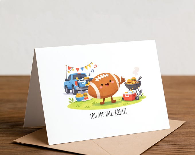 Football Birthday Card: Tail-Great Handmade Sports Card