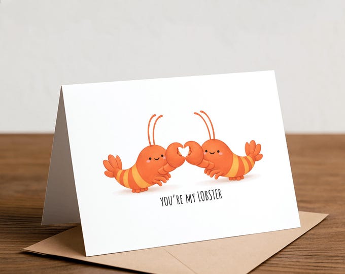 You're My Lobster Card: Funny Valentine's Day Pun Card