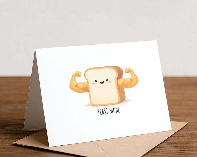 Yeast Mode Bread Greeting Card: Funny Valentine, Gym Card