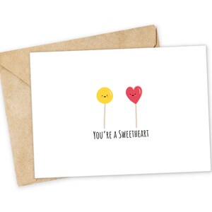 Vous êtes un amoureux - carte de voeux sucette, carte de bonheur, carte Je t'aime, carte de fin gourmet, carte d'anniversaire, carte de jeu de mots ringard, carte de voeux de petit chien