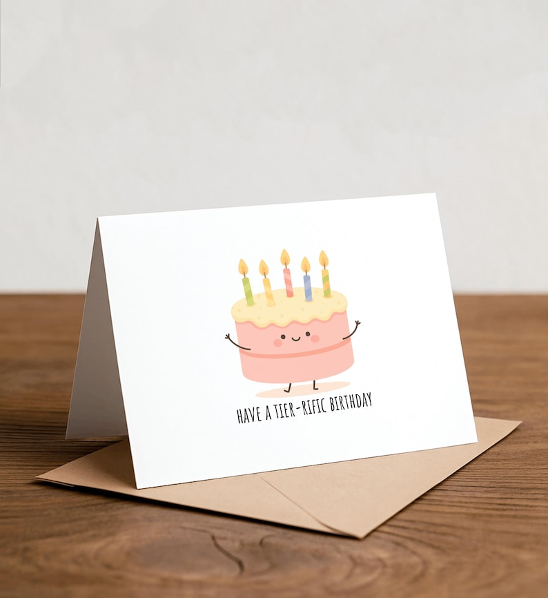Cake Pun-wenskaart: maak er een mooie verjaardag van afbeelding 1