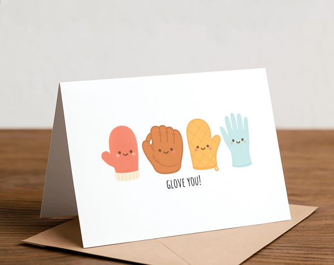 I Glove You Card: Punny Love Greeting Card