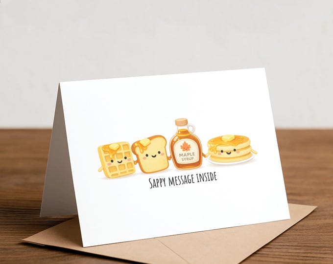Sappy Breakfast Food Card - Handmade Greeting Card