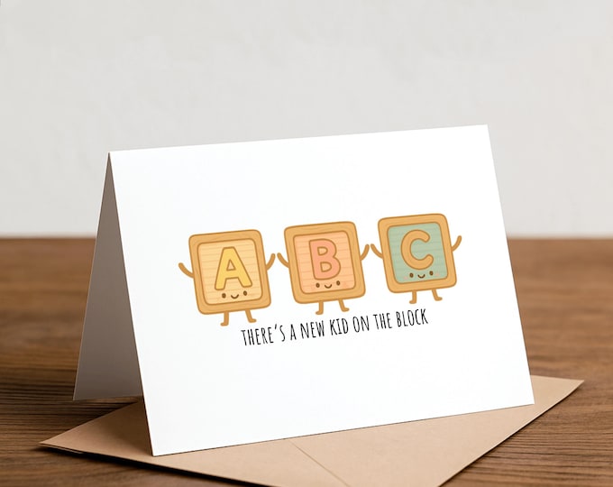 New Kid on the Block - baby shower card