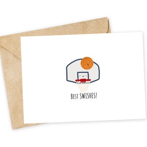 BESTE SWISHES! - Basketbalkaart, basketbal, sportverjaardagskaart, PAARD, gelukkige kaart, kaart voor vriend, echtgenoot, verjaardag, beste wensen