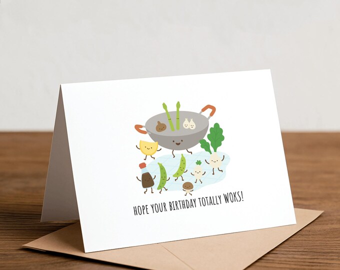 Wok Birthday Card - Funny Foodie Greeting Card