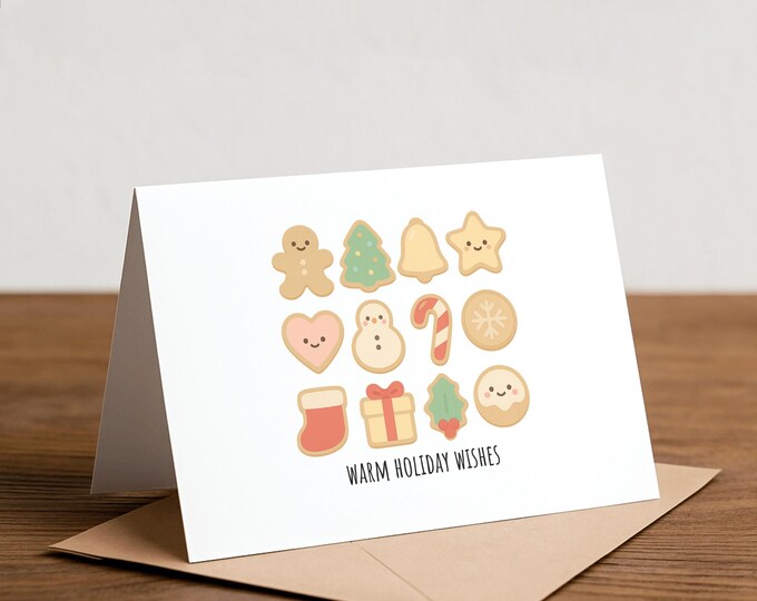 Warm Holiday Wishes - Christmas Sugar Cookie Christmas card