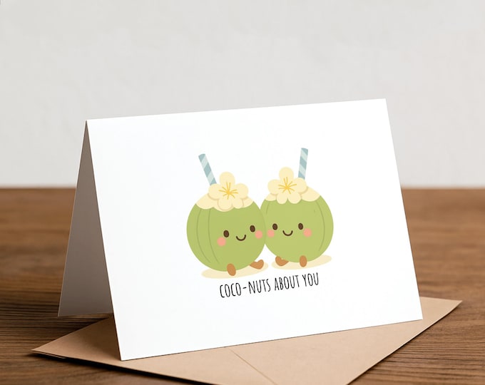 Coconut Pun Greeting Card: I Love You Card