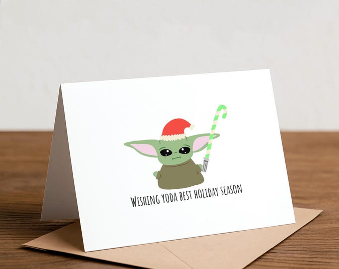 Wishing yoda best holiday season – Funny Pun Holiday Greeting