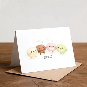 Macaron Grußkarte: Lustiger Valentinstag, Dankeschön