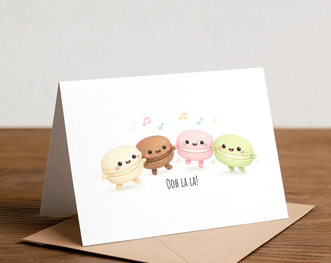 Macaron Greeting Card: Funny Valentine, Thank You Note
