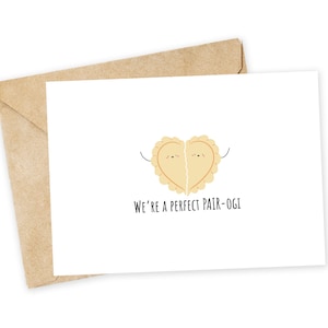 Somos um PAR PERFEITO - ogi - Cartão de felicitações Pierogi, cartão postal, dia dos namorados, cartão de agradecimento, cartão engraçado, pierogi, comida polonesa, perogi, bolinhos