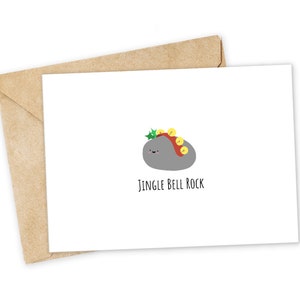 Jingle Bell Rock - Biglietto di Natale carino, biglietto di Natale divertente, biglietto di auguri semplice, biglietto di Natale con giochi di parole, biglietto con giochi di parole nerd
