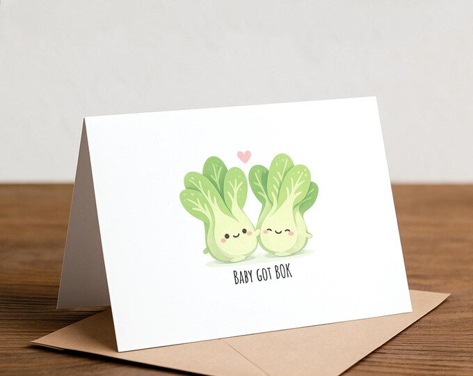 Bok Choy Greeting Card: Punny Foodie Card