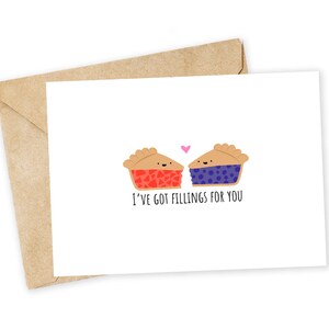 Tenho RECHEIOS para você - Cartão de torta, Cartão feliz, Cartão eu te amo, Cartão de foodie, Cartão de aniversário, Cartão de trocadilho, Cartão de felicitações engraçado