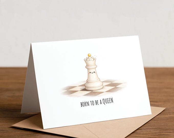 Chess Queen Greeting Card: Funny Birthday Thank You Note