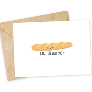 BAGUETTE 早く良くなりますように - お悔やみカード、気分が良くなりますように、早く良くなりますように、謝罪カード、お悔やみ、温かい願い、気分が良くなりますようにカード