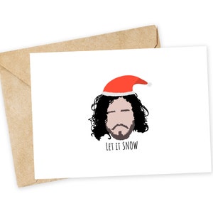 Let it SNOW - Jon Snow Weihnachtskarte, Lustige Weihnachtskarte, Einfache Weihnachtskarte, Punny Weihnachtskarte, Game of Thrones, Der Winter kommt