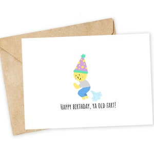 Feliz cumpleaños, viejo pedo. Te amo. Tarjeta de felicitación atrevida, tarjeta de cumpleaños, tarjeta hecha a mano, boda, juego de palabras, pedo, tarjeta divertida, tarjeta de broma.