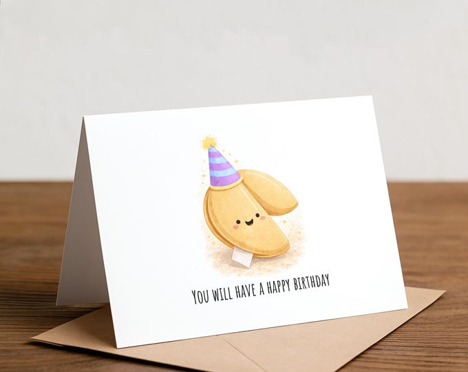 Funny Fortune Cookie Birthday Card: Dad Joke Greeting Card