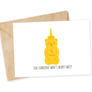 Para alguém que é muito doce - Cartão de felicitações de urso de mel, Cartão de nota, Dia dos Namorados engraçado, Cartão engraçado, Cartão de amor, Cartão de agradecimento
