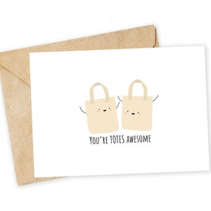 Sei fantastico! - Biglietto di auguri di ringraziamento, biglietto di auguri, biglietto con borsa di tela, biglietto con gioco di parole, biglietto con gioco di parole, ecologico, borsa riutilizzabile, tela