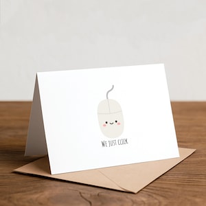 We Just Click - Jeu de mots - Carte de voeux faite main - Happy Card