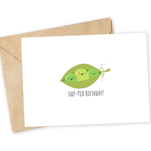 Joyeux anniversaire PEA !  -Carte d'anniversaire drôle, jolie carte, carte faite main, carte de voeux de petit chien, blague d'anniversaire, pois, haricot