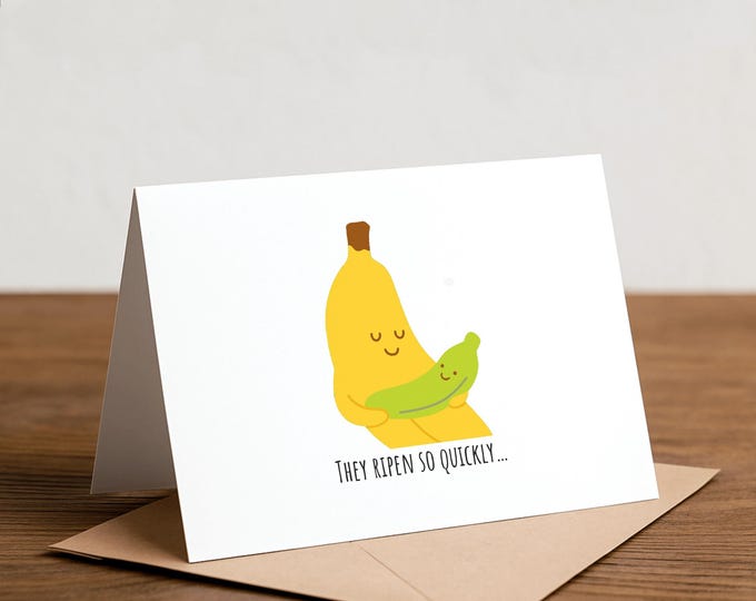 Banana Baby Shower Card: Pregnancy Congrats Greeting Card