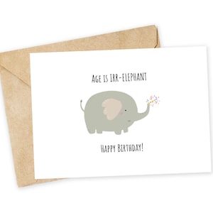 Age is IRR-OLIFANT, Happy Birthday - verjaardagskaart, olifant, koffers, verjaardagskaart schattige dieren, leeftijd