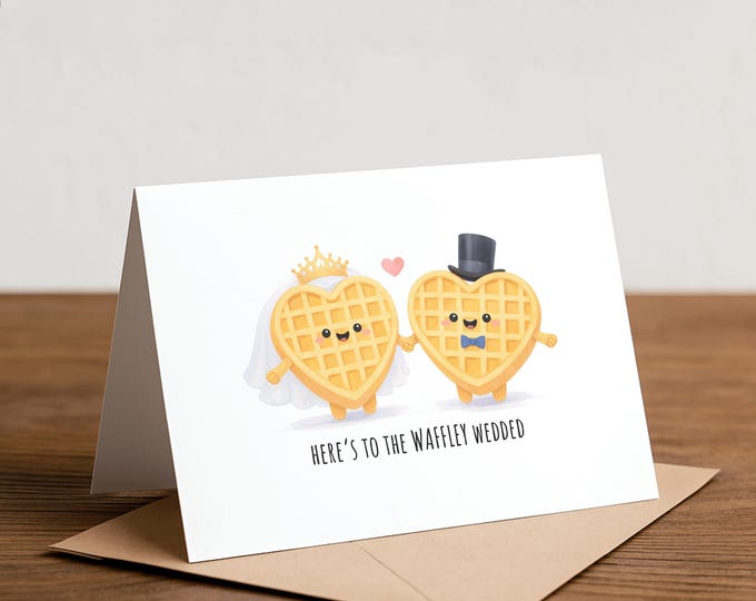 Waffle Wedding Card: Punny Bridal Shower Greeting