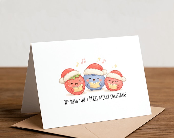 Berry Merry Christmas Card - Pun Holiday Greeting