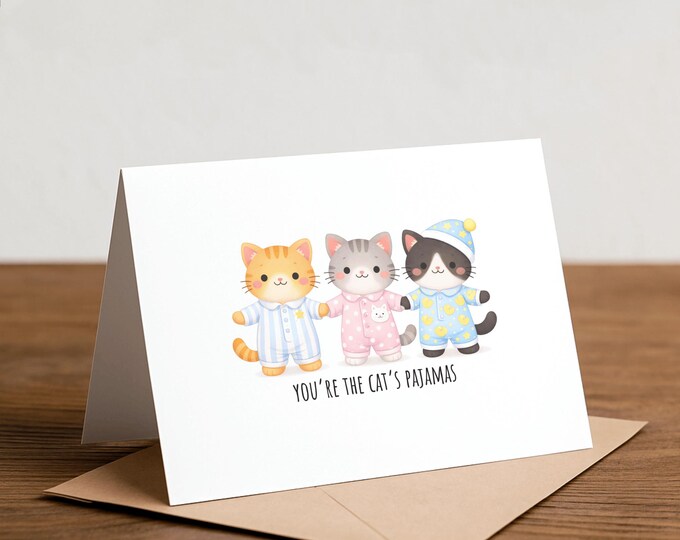 You're the cat's pajamas - Thank you card