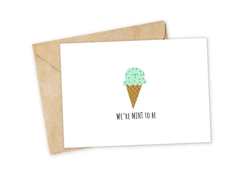 Mint to Be Mint Greeting Card Happy Card I Love You Card Etsy