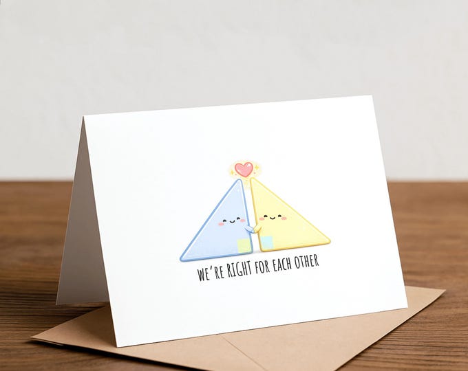 Right Triangle Love Card - Geometry Pun, Math Card