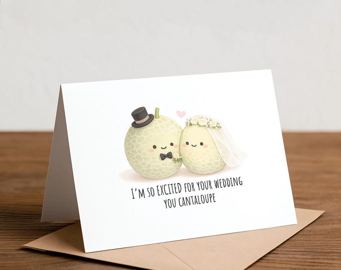 Cantaloupe Wedding Card: Funny Pun 'Save the Date' Greeting