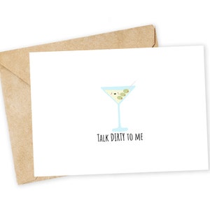 Parlami in modo SPORCO - Biglietto di auguri Dirty Martini, biglietto di auguri, biglietto di San Valentino divertente, biglietto di ringraziamento, barzelletta da papà, Martini, vodka, gin, oliva