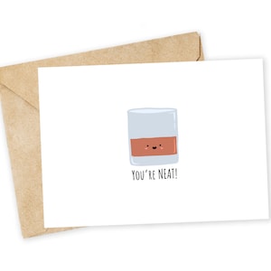 YOU'RE BEAT - Carte de voeux whisky, carte de correspondance, valentine drôle, carte de remerciement, blague papa, soigné, single malt, carte d'amour, mignon