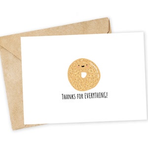 Danke für ALLES - Alles Bagel Grußkarte, Hinweiskarte, lustige Valentinstag, Dankeskarte, Bagel, alles Bagel, Papa Witz