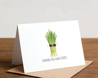 Sending Good Chives Card - Feel Better Note Card
