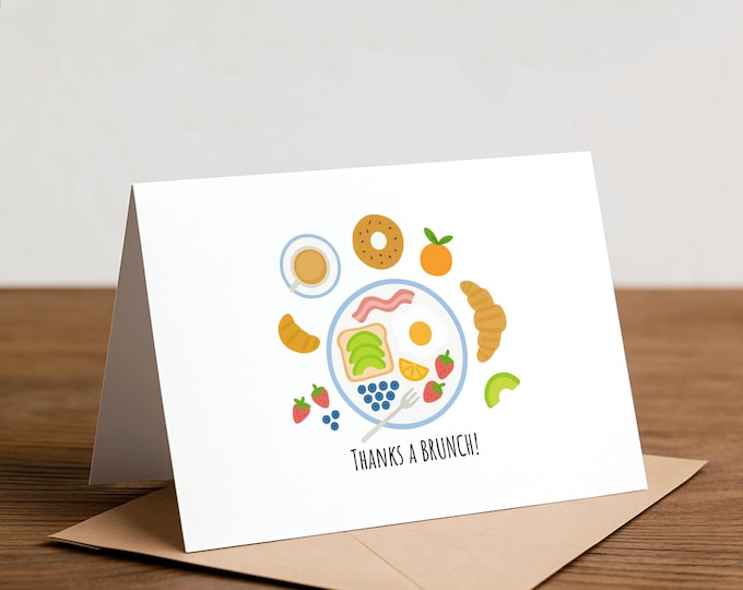 Thanks a BRUNCH! Greeting Card: Funny Valentine, Avocado Breakfast