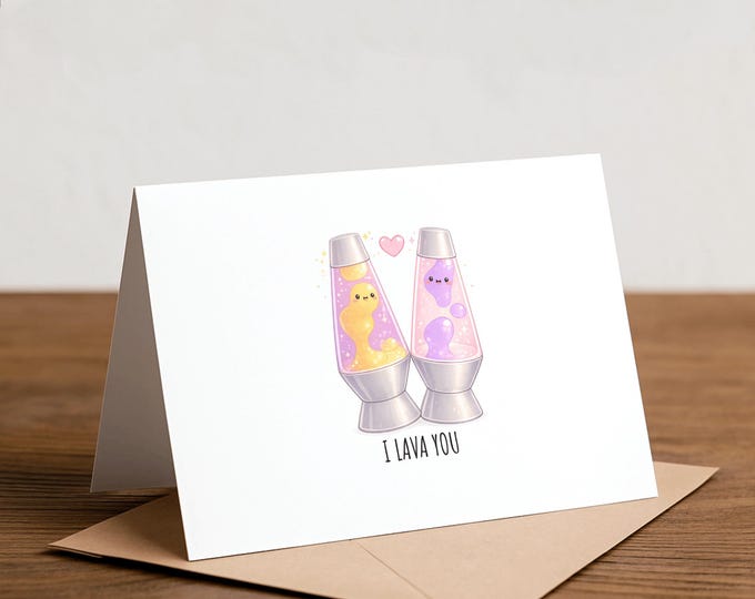 I LAVA You Card: Groovy Valentine's Day Greeting Card